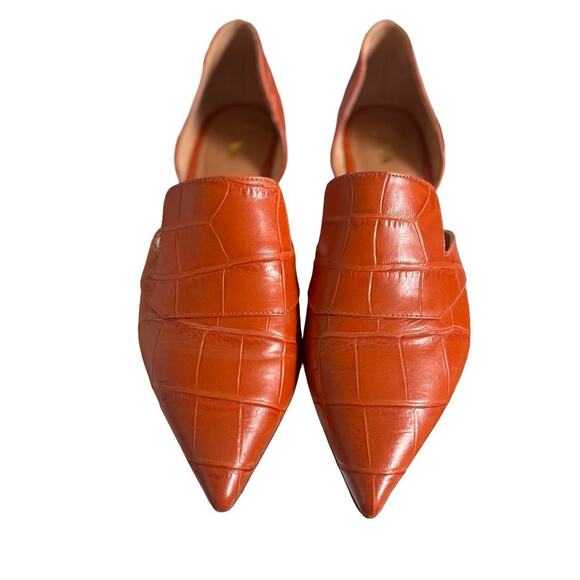 Franco Sarto Burnt Orange Croc Loafers - Picture 3 of 8